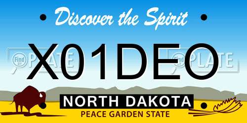 X01DEO North Dakota License Plate