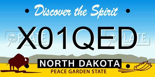 X01QED North Dakota License Plate