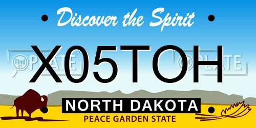 X05TOH North Dakota License Plate