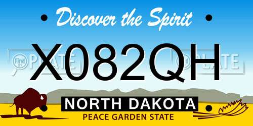 X082QH North Dakota License Plate