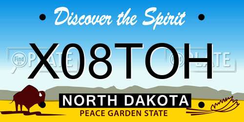 X08TOH North Dakota License Plate