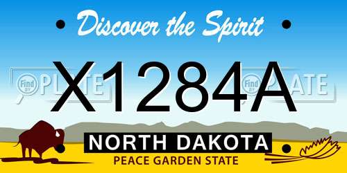 X1284A North Dakota License Plate