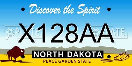 X128AA North Dakota License Plate