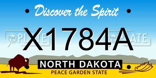 X1784A North Dakota License Plate