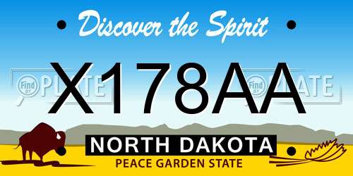 X178AA North Dakota License Plate