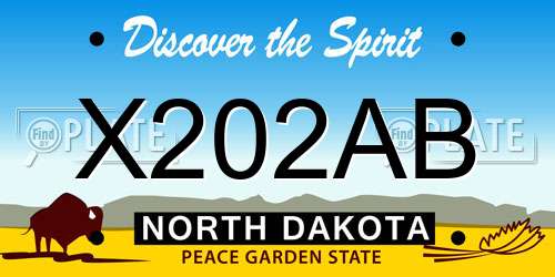 X202AB North Dakota License Plate
