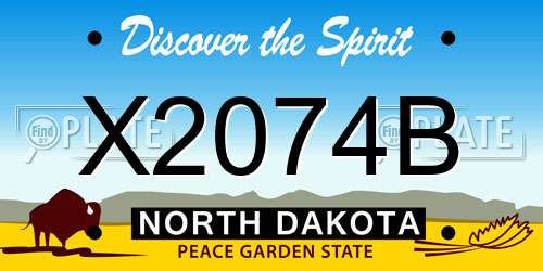 X2074B North Dakota License Plate
