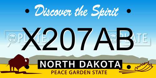 X207AB North Dakota License Plate