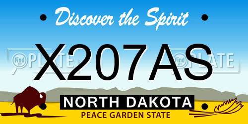X207AS North Dakota License Plate