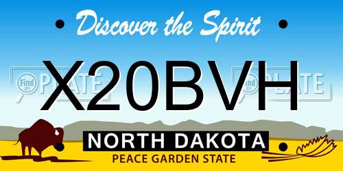 X20BVH North Dakota License Plate