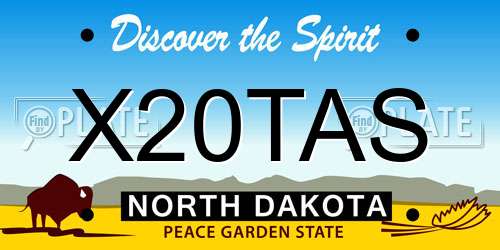X20TAS North Dakota License Plate