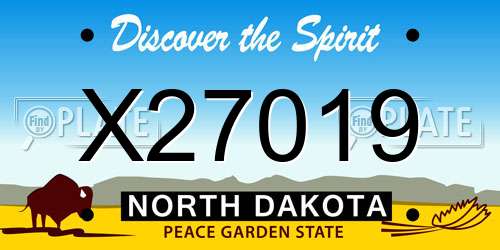 X27019 North Dakota License Plate