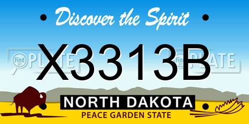 X3313B North Dakota License Plate