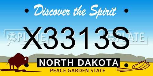 X3313S North Dakota License Plate