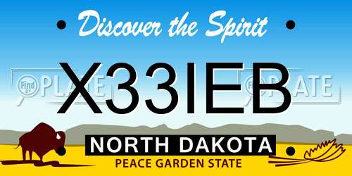 X33IEB North Dakota License Plate