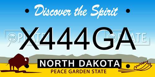 X444GA North Dakota License Plate