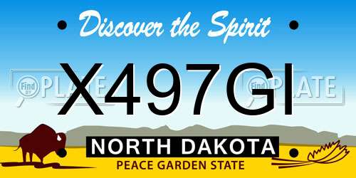X497GI North Dakota License Plate