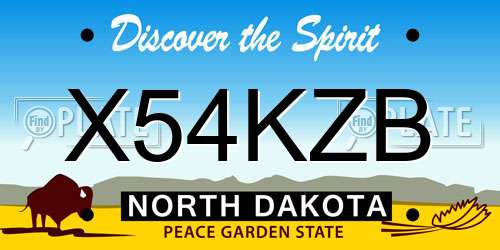 X54KZB North Dakota License Plate