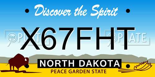 X67FHT North Dakota License Plate