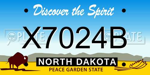 X7024B North Dakota License Plate