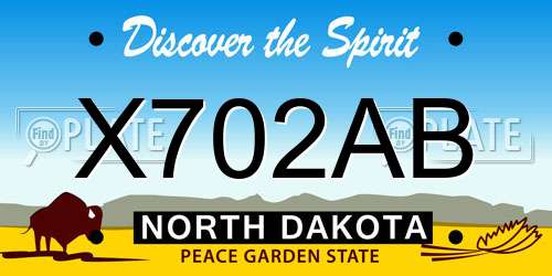 X702AB North Dakota License Plate
