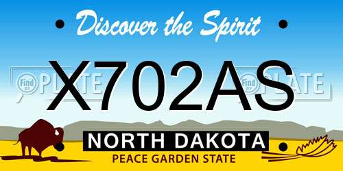 X702AS North Dakota License Plate