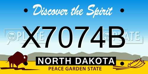 X7074B North Dakota License Plate