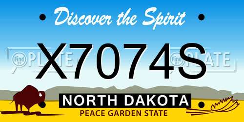 X7074S North Dakota License Plate