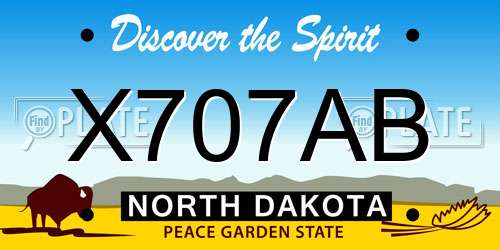 X707AB North Dakota License Plate