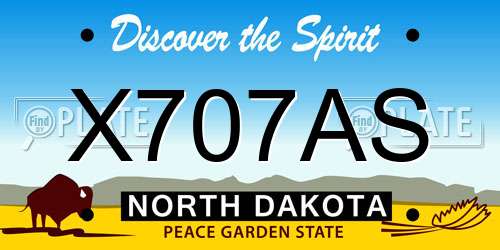 X707AS North Dakota License Plate