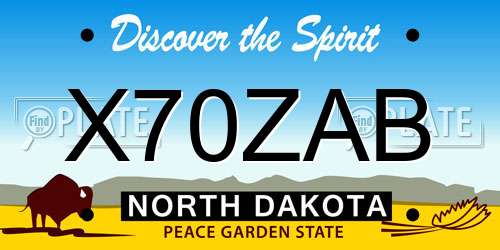 X70ZAB North Dakota License Plate