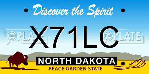 X71LC North Dakota License Plate