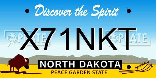 X71NKT North Dakota License Plate