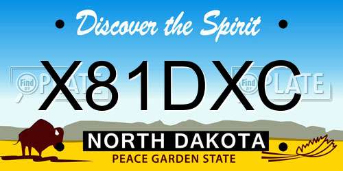 X81DXC North Dakota License Plate