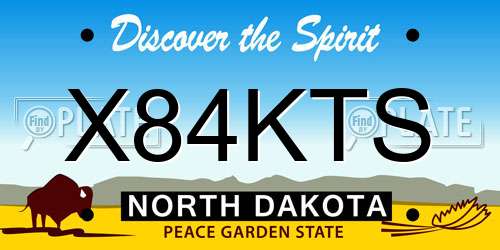 X84KTS North Dakota License Plate