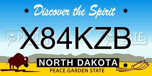 X84KZB North Dakota License Plate