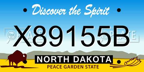 X89155B North Dakota License Plate