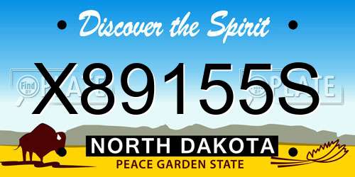 X89155S North Dakota License Plate