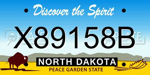 X89158B North Dakota License Plate