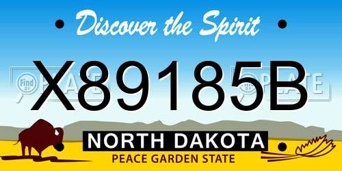 X89185B North Dakota License Plate