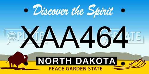 XAA464 North Dakota License Plate
