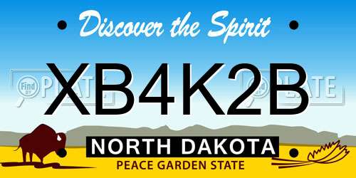 XB4K2B North Dakota License Plate