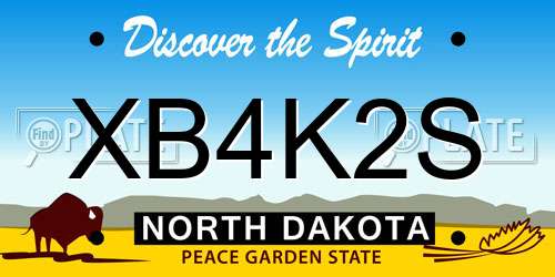 XB4K2S North Dakota License Plate