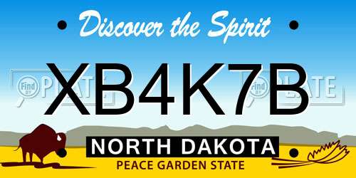 XB4K7B North Dakota License Plate