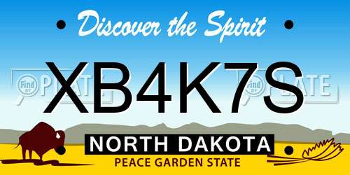 XB4K7S North Dakota License Plate