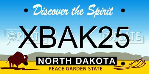 XBAK25 North Dakota License Plate