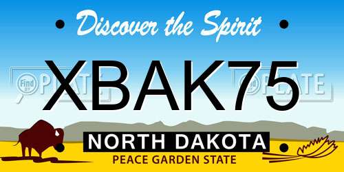 XBAK75 North Dakota License Plate