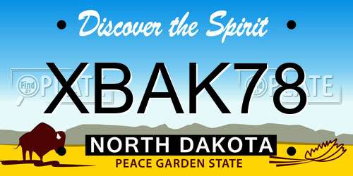 XBAK78 North Dakota License Plate