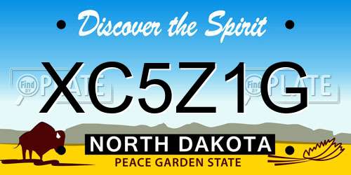 XC5Z1G North Dakota License Plate