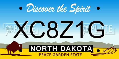 XC8Z1G North Dakota License Plate